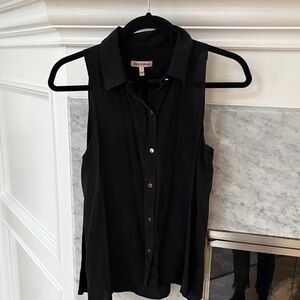 Juicy Couture Black Sleeveless Button-Down Shirt